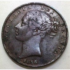 GREAT BRITAIN UK 1856 . HALF 1/2 PENNY . ERROR . INCORRECT SPELLING
